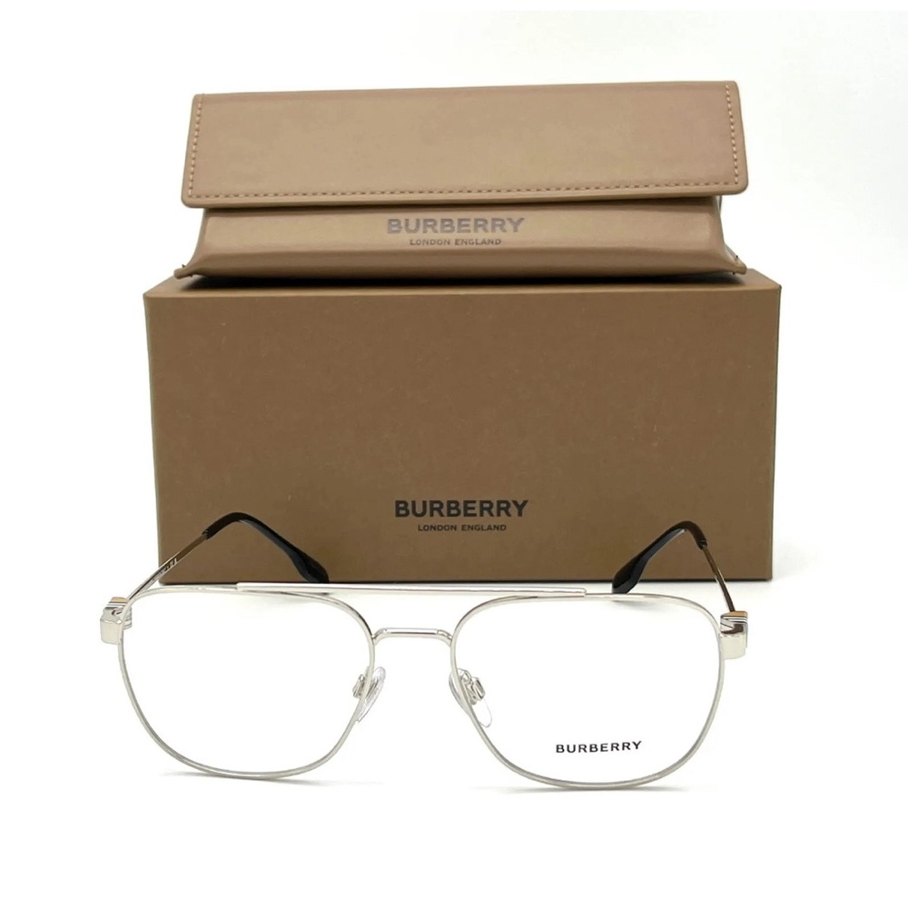 Authentic New BURBERRY MICHAEL BE1377 1005 Silver / Demo Lens 55mm Eyeglasses - Picture 4 of 5